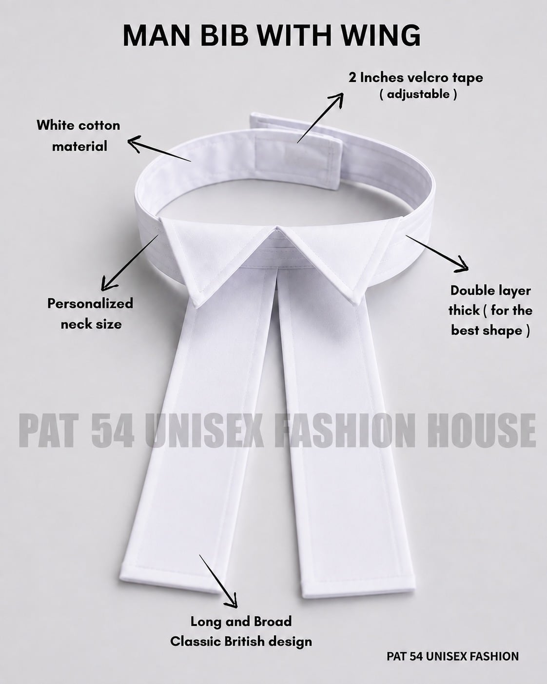 Men's Lawyer Bib with Wing Collar